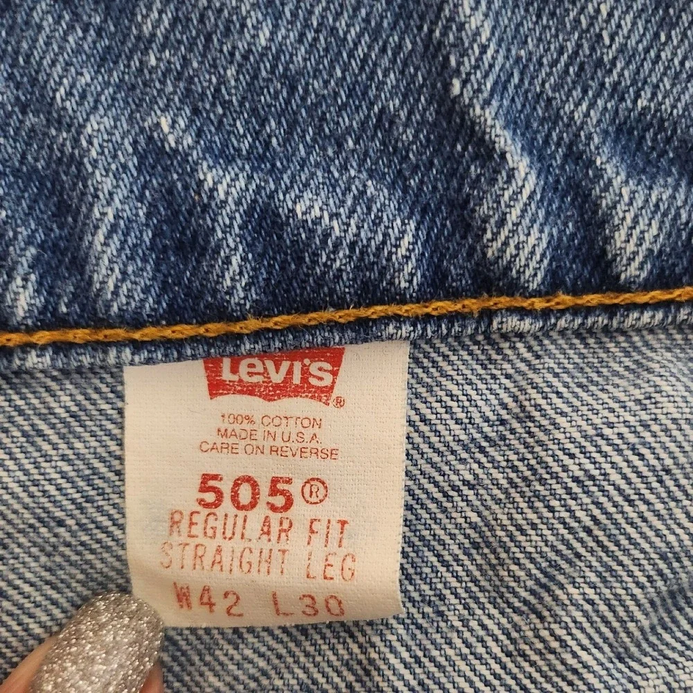 Vintage Levis 505 Men‎ 42x30 Orange Tab Regular Fit Straight Leg Made in U.S.A.